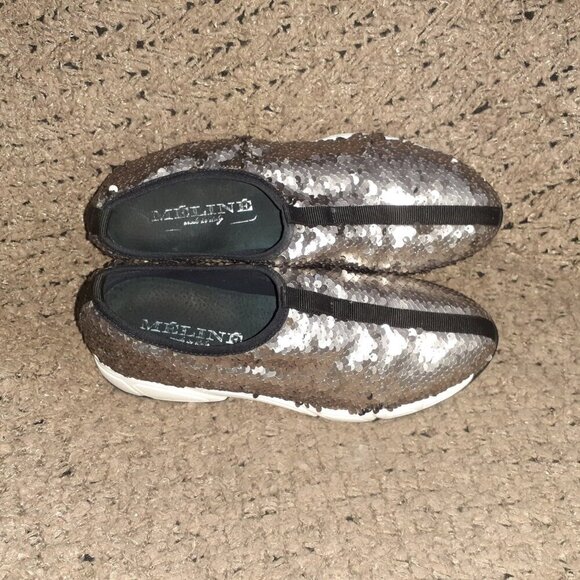 Méliné-MELINE-Black/Gray Sequins Loafers-Italy-Sz 38-Excellent - Picture 7 of 8